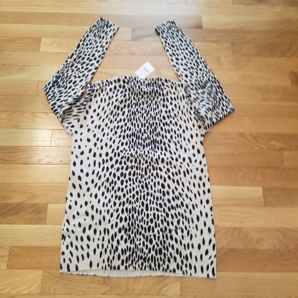 HP 2/14 - J. Crew Mercantile Teddie Savannah Leopard Print Crew Neck Sweater - S - Picture 2 of 5